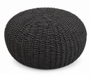 Raffia poef zwart