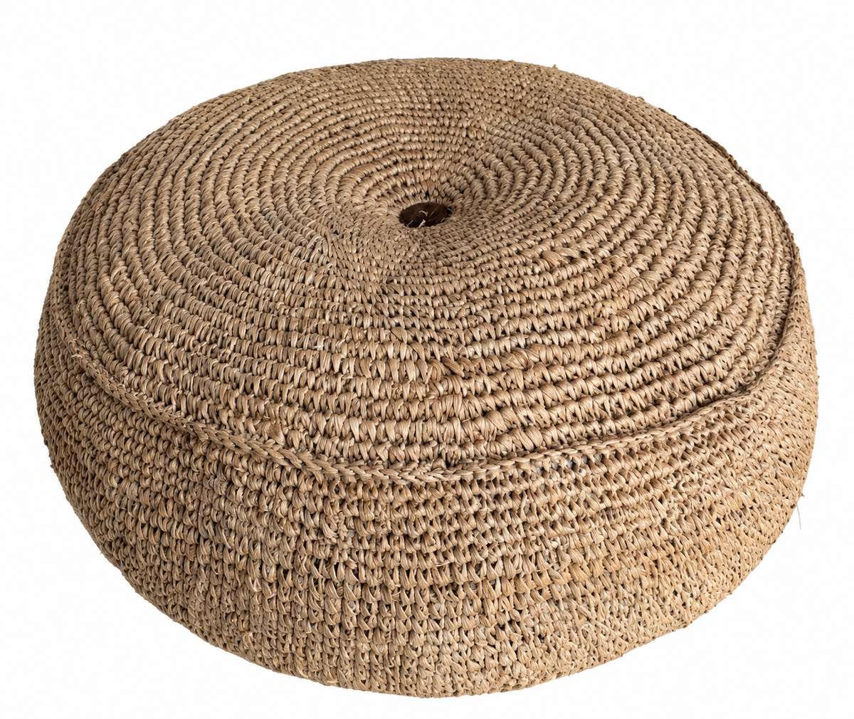 Raffia poef naturel
