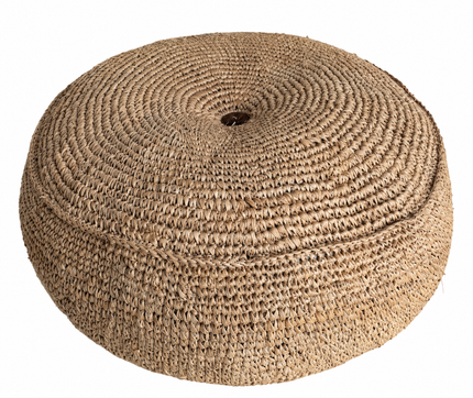 Raffia poef naturel